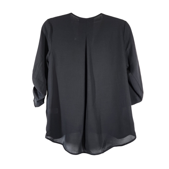 LUSH FAUX WRAP ROLL TAP BLOUSE - Picture 4 of 9